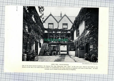 C7794) New Inn Gloucester  / Three Hammers St Stephens  -c.1950s Print /Cutting