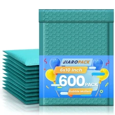 Jiaro Pack Poly Bubble Mailer Padded Envelope Mailing 6x10" 600Pcs Forest Green