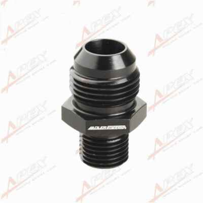 Male -10AN 10AN AN10 Flare To M16 x 1.5 Metric Straight Fitting Aluminum Black
