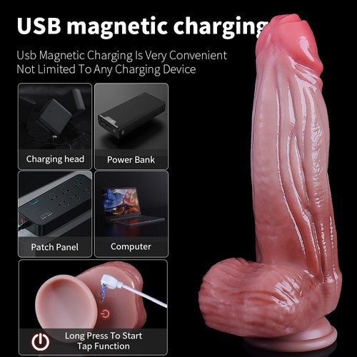 Thrusting Big Monster Dildo Vibrator Huge Thick Wide G-spot Penis Remote Sex Toy - Picture 5 of 13