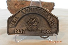 HCWA Belt Buckle Hesston 35th Anniversary 1992 Siskiyou Vintage Workers USED