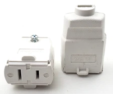Lot of 2 Leviton 102-WP Female Connectors 15 Amp 125 Volt  2 Wire Non-Grounded