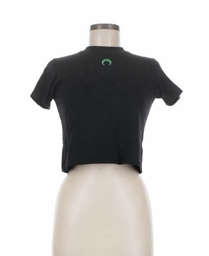marine serre White Line Short Sleeve Black Cropped Moon T Shirt M