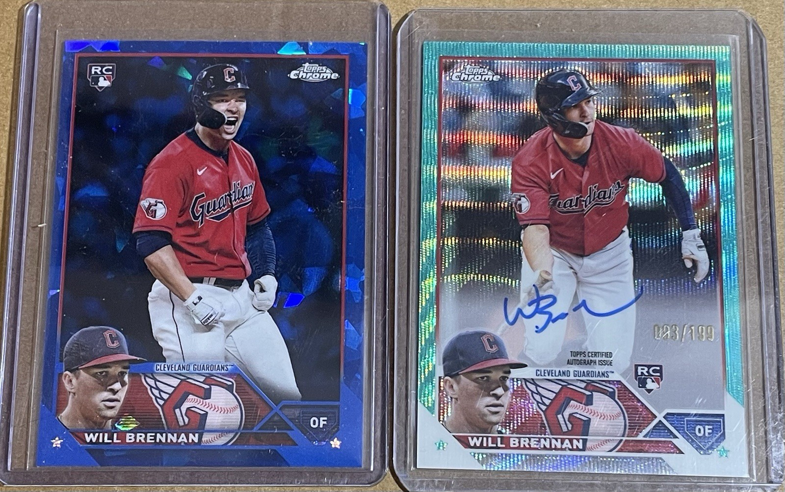 2023 Topps Chrome Will Brennan Aqua Wave Rookie Autograph /199