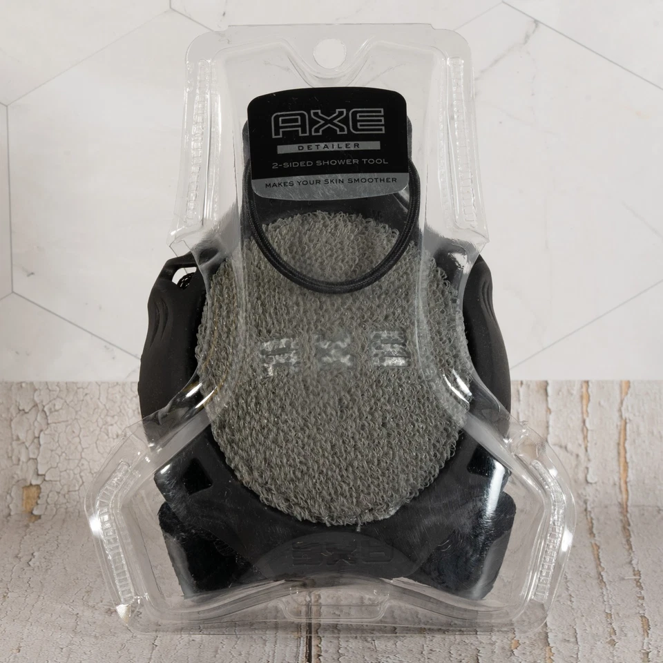 AXE Mens Shower Scrubber Tool, 2-Sided Detailer, Gray Color Exfoliator Foto 2 de 4