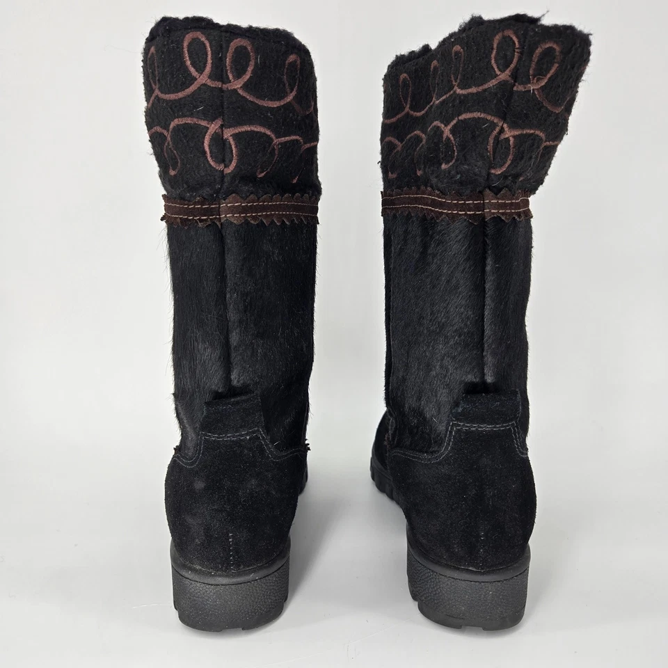 Goat Fur Winter Boots Vtg Khombu Chocolate Brown 8M Apres Ski Yeti Tecnica Dupe - Image 4 of 4