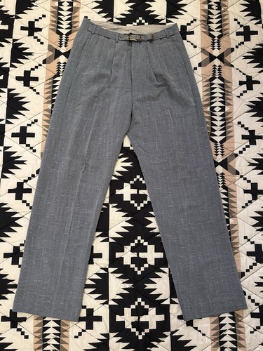 Vintage 1950s Sears Fieldmaster Blue Fleck Belted Drop Loop Slacks 32x32