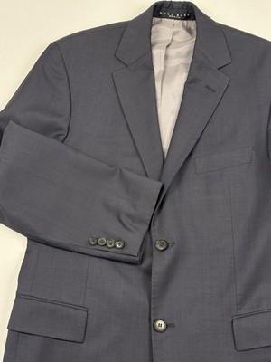 BOSS Hugo Boss Guabello Super 130 s Italian Wool Charcoal Gray Blazer 38S USA