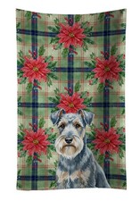 Caroline's Treasures Blue Lakeland Terrier Christmas Poinsettas Kitchen Towel