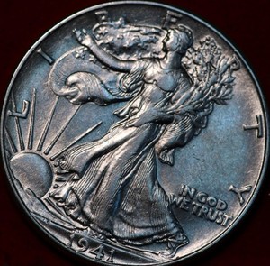 Uncirculated 1941 Philadelphia Mint Silver Walking Liberty Half