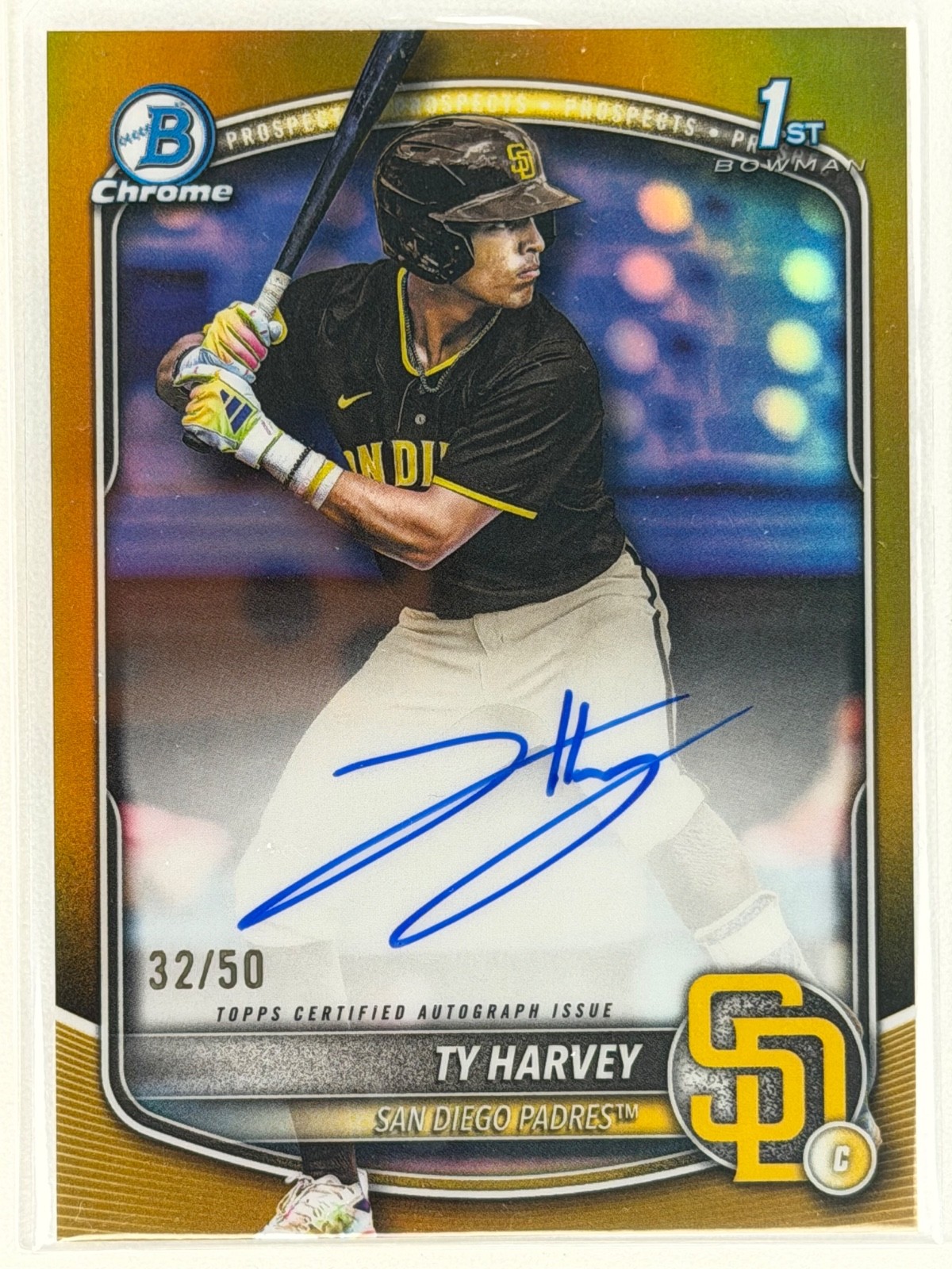 2025 Bowman Draft Chrome Ty Harvey Gold Refractor  Auto 32/50 #CPA-TH