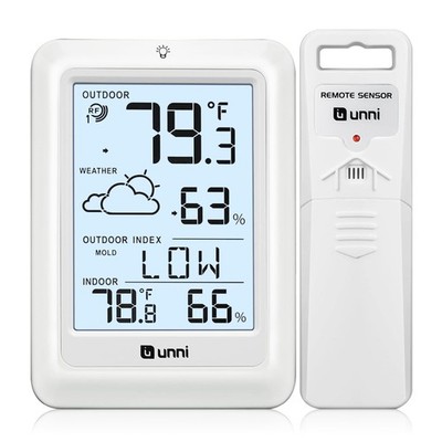 Indoor Outdoor Thermometer Wireless Weather Station, Temperature Humidity Mon...