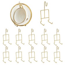 12 PCS Tea Cup and Saucer Display Stand Holder Rack Gold Tea Cup Holder Metal...