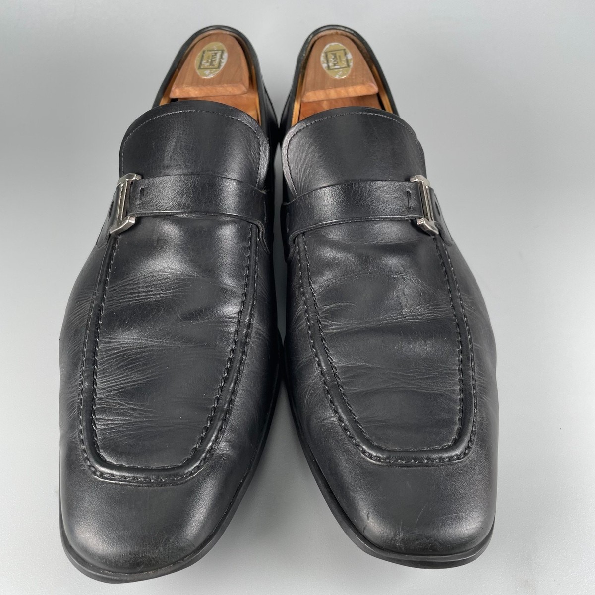 Magnanni Lino Men\'s Size 10.5 M Black Leather Slip On Buckle Dress Shoe Loafers Magnanni Lino Men main image 2
