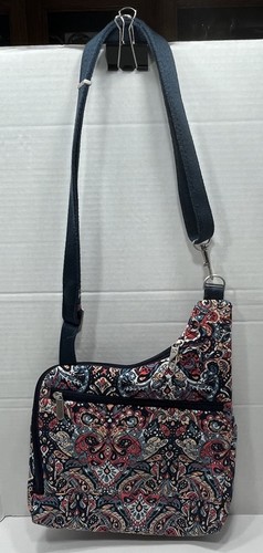 Travelon Quilted Crossbody Large Shoulder Bag Anti-Theft Summer Paisley Pattern - Picture 4 of 24