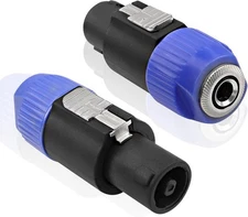 2pcs Speakon to 1/4" Inch Connector Pro SpeakOn Male to 1/4 Female Plug Adapter