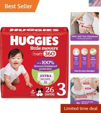 360  Leakproof Huggies Little Movers Diapers, Size 3 for Comfort - 26 Count
