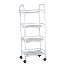 Carrello Portavivande 4 Ripiani Ruote Cucina Mobile 40x32x75 cm