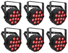  6 Chauvet DJ SLIMPAR T12 BT ILS Wireless Par Wash Up-Lights w/ Bluetooth