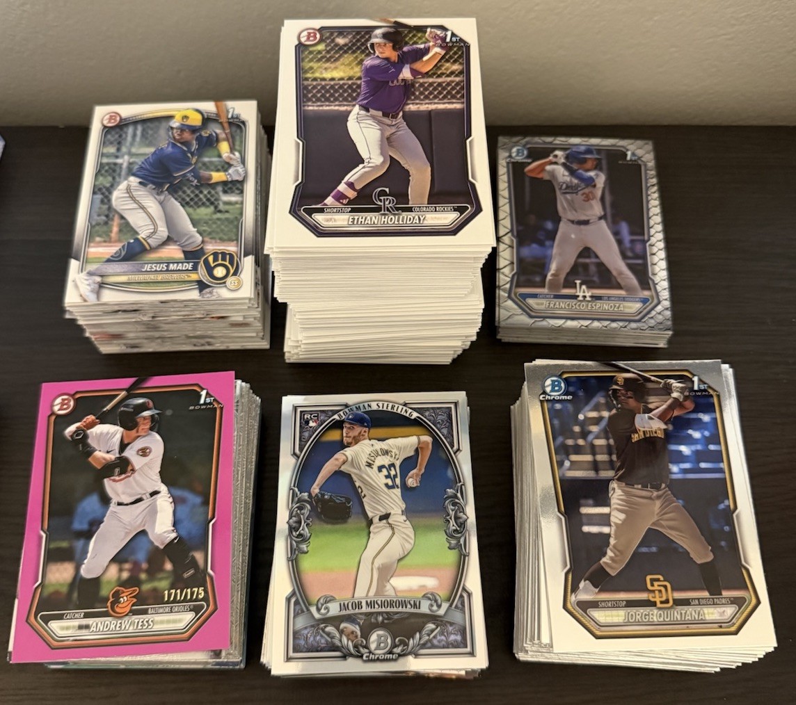 2026 Bowman Chrome 400+ Card Lot 1st Prospect Insert Mojo #’d Laser Reptillian