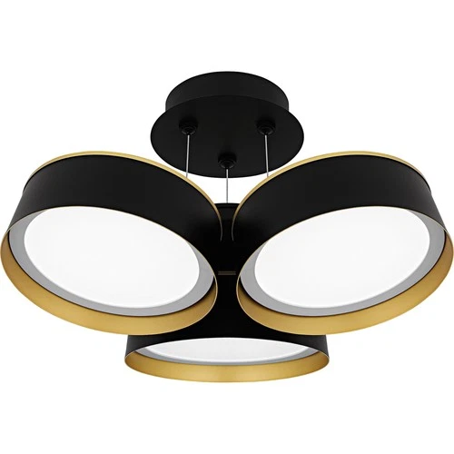 Quoizel BYS1719 Byrnes 19"W LED Semi-Flush Ceiling Fixture - Black - Picture 1 of 7