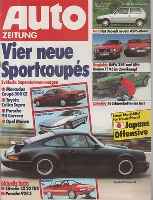 Auto Zeitung: Nov. 85, Nr. 24: Vier neue Sportcoupes, Exklusiv: Superstars von m