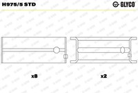 Glyco Kurbelwellenlager H975/5 Std FüR Caterham Chevrolet Daewoo Irmscher