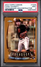 2023 TOPPS CHROME YOUTHQUAKE UPDATE-GOLD REFRACTOR CASEY SCHMITT 4/50 PSA 9
