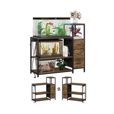 20 Gallon Aquarium Stand with Power Outlets Fish Tank Stand with 3 Drawers Me...