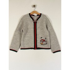 Vintage St Peter Trachten Kids 8 10 Cardigan Grey Wool Blend Alpine Heirloom