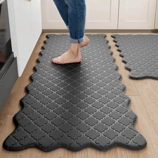 Upgrade Scalloped Embossed Kitchen Mats for Floor 2PCS Cushioned Anti Fatigue...