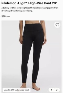 Lululemon Align Leggings Size 6 | eBay