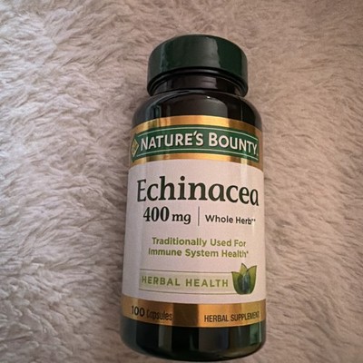 Nature's Bounty Echinacea, Herbal Supplement 400mg 100 Capsules Exp 02/2027