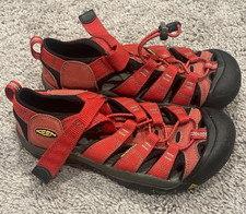 KEEN Newport H2 Women's US 4 Sandals Red Rubber Toe Flat Fabric Bungee Laces