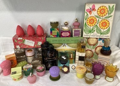 Vintage Avon Various  Lot of 29 Perfumes-Cream & Powder Satchet-Soaps -Candles