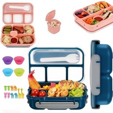 Lunchbox Brotdose Kinder Auslaufsicher 1300ml Bento-Box Brotzeit-Dose mit Fächer