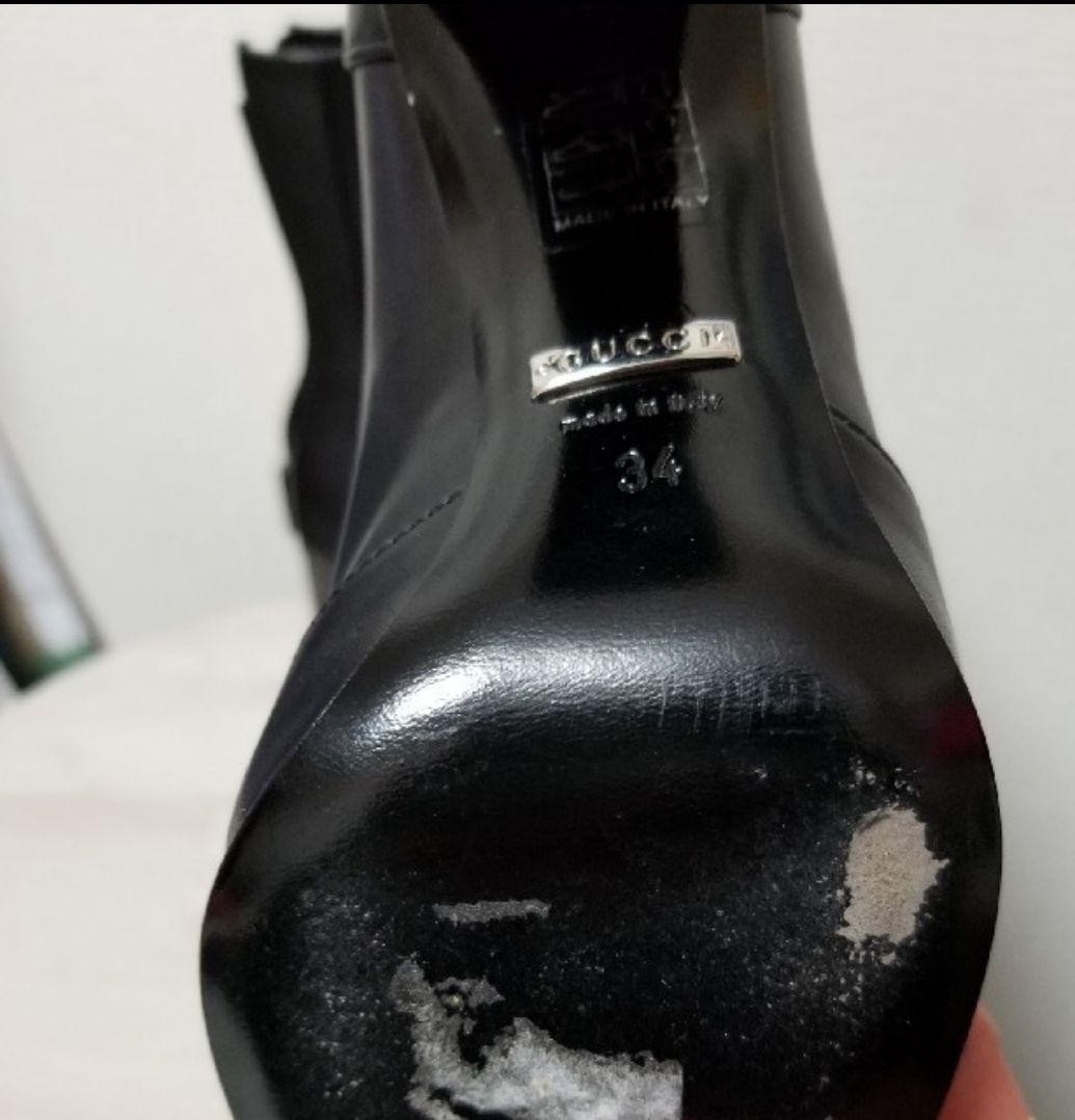 GUCCI Boots Heel Horsebit Leather Black EU34/US4 107356c thumbnail 4