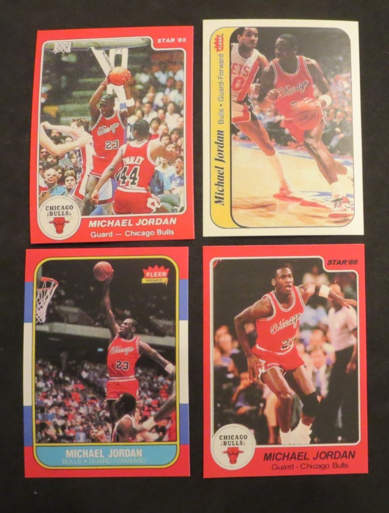 Michael Jordan 4 Card Lot Basketball