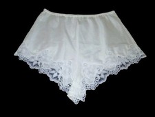 Vintage White Cotton Floral Lace Pettipants Bloomers Panties S EUC