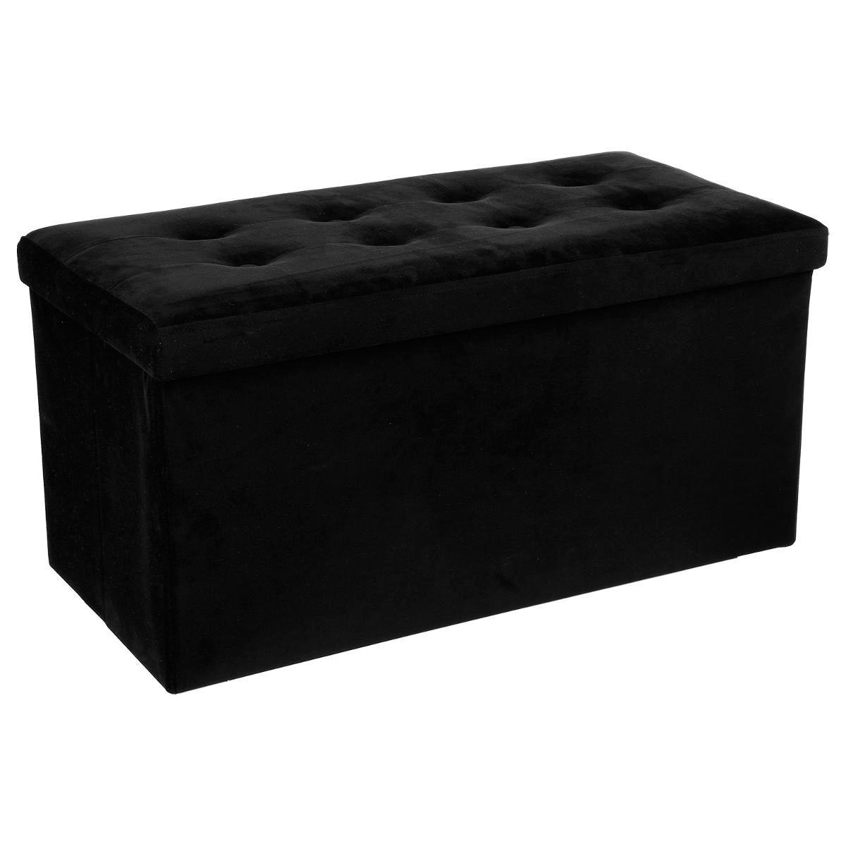 Banquette en velours capitonné Lysandre 76cm noir au design chic