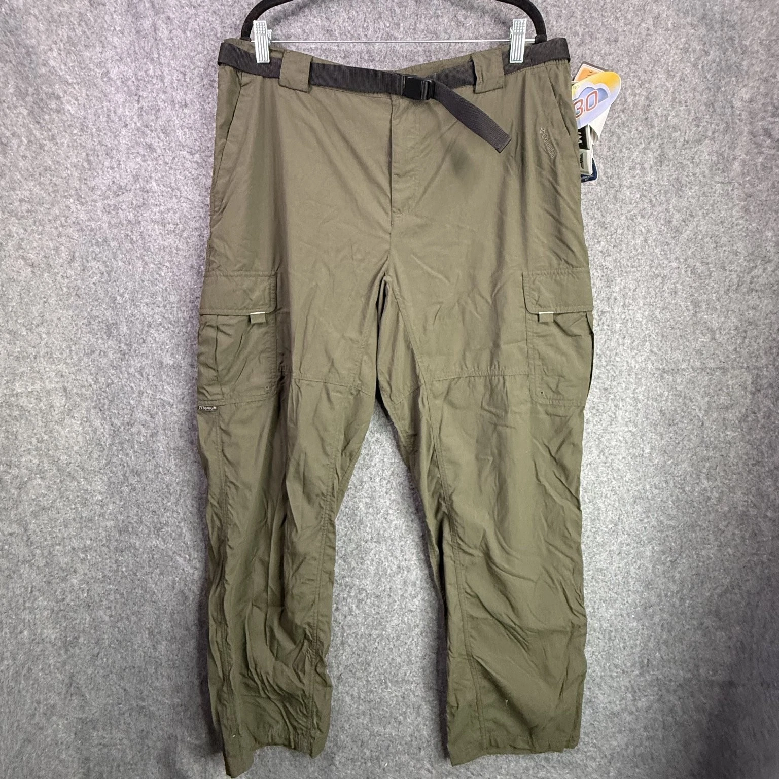 Columbia Titanium Men's Cargo Pants Olive XL 32" Nylon Outdoor