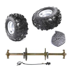 32" Go-Kart Rear Live Axle Kit with 8" Wheels 18x9.50-8 Tires 428 Sprocket Brake
