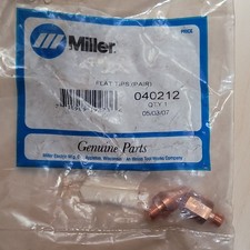 Miller Flat Tips (Pair) Genuine Welding Equipment Parts 040212 Replacement MPN