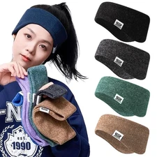Ear Warmer Cover Headband Winter Knit Head Band Hairband Sweatband for Men Women