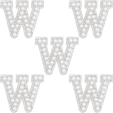 A-Z Letter Iron on Patch Coloured Rhinestone Shiny Pearl English Alphabet Sewing