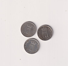 NORWAY 10 Ore 1915 1917 1919 SILVER HIGH GRADE COIN.KK33