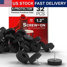 Screw On Rubber Feet - 32 PCS 1.2" - Premium Non Slip Furniture Pads - Anti S...