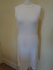 ZARA BRAND NEW CREAM SLEEVELESS KNIT DRESS WITH CROCHET TRIM - SIZE SMALL