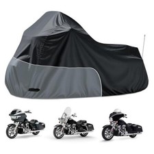 Motorcycle Cover Heavy Duty for Cruiser Touring Models - 107"-Side Box Grey