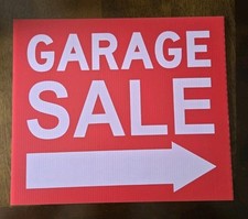 10 Pack Garage Sale Signs Double-Sided With Arrow 14  x 12  